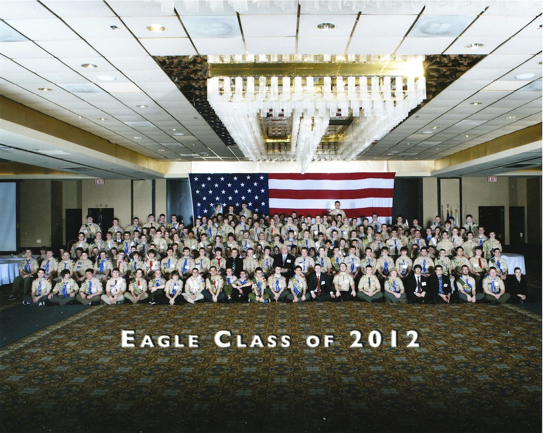 Rear Admiral Carey and 130 of the 621 Eagle Scouts in the 2012 Eagle Scout Class Named After Him in Chicago, IL